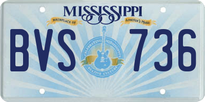 MS license plate BVS736