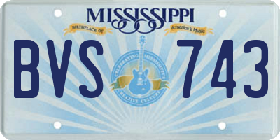 MS license plate BVS743
