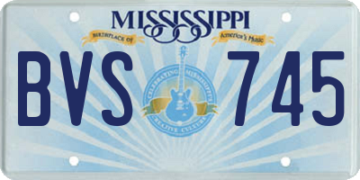 MS license plate BVS745