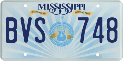 MS license plate BVS748