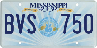 MS license plate BVS750
