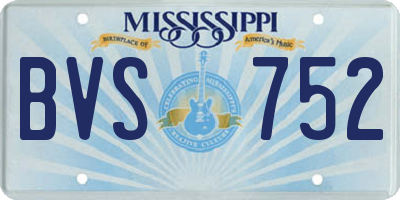 MS license plate BVS752