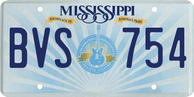 MS license plate BVS754