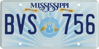 MS license plate BVS756