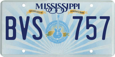 MS license plate BVS757