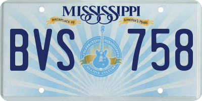 MS license plate BVS758