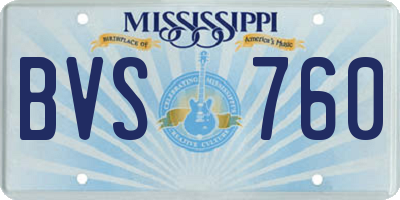 MS license plate BVS760