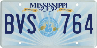 MS license plate BVS764