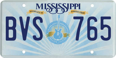 MS license plate BVS765