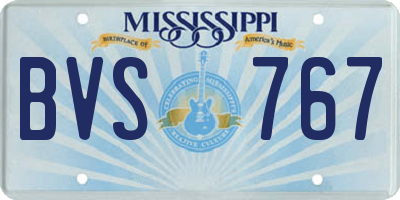 MS license plate BVS767