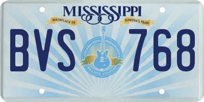 MS license plate BVS768