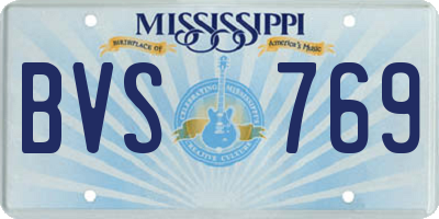 MS license plate BVS769