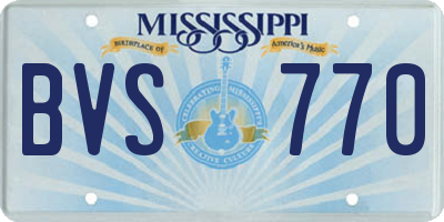MS license plate BVS770