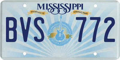 MS license plate BVS772