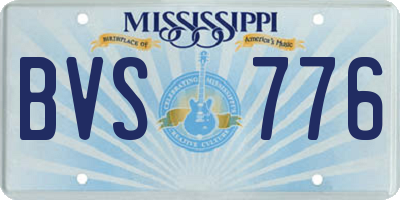 MS license plate BVS776