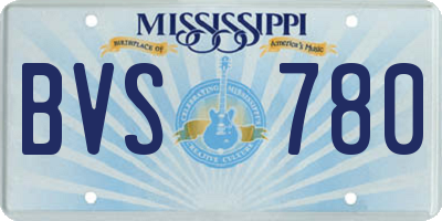 MS license plate BVS780