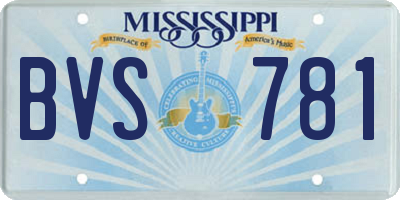 MS license plate BVS781