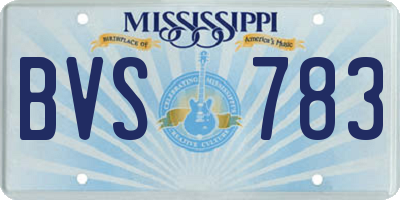 MS license plate BVS783
