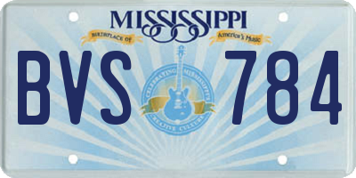 MS license plate BVS784