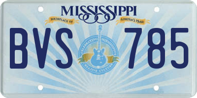 MS license plate BVS785