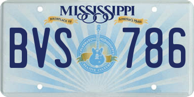 MS license plate BVS786