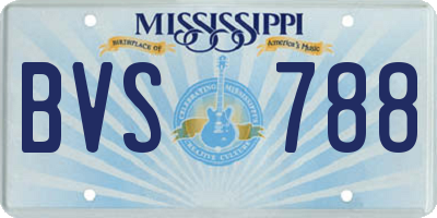 MS license plate BVS788