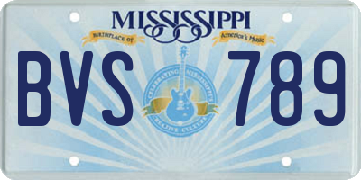 MS license plate BVS789