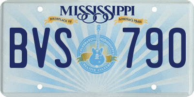 MS license plate BVS790