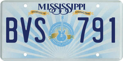 MS license plate BVS791