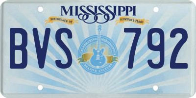 MS license plate BVS792