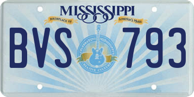 MS license plate BVS793