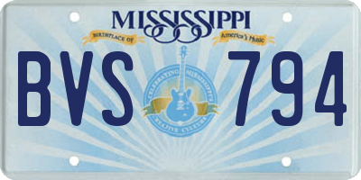 MS license plate BVS794