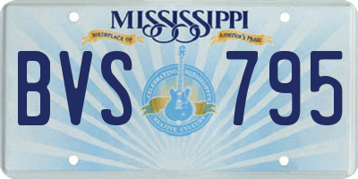 MS license plate BVS795