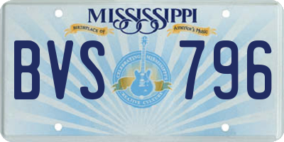 MS license plate BVS796
