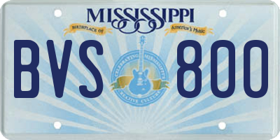 MS license plate BVS800