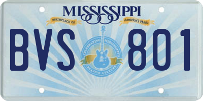 MS license plate BVS801