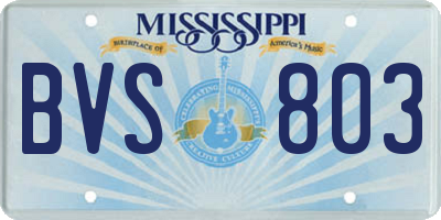 MS license plate BVS803
