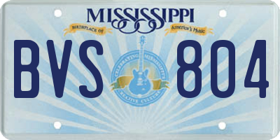 MS license plate BVS804
