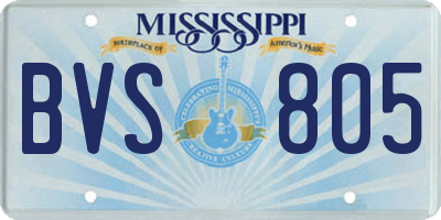 MS license plate BVS805