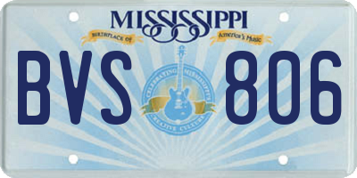 MS license plate BVS806