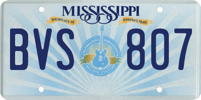 MS license plate BVS807
