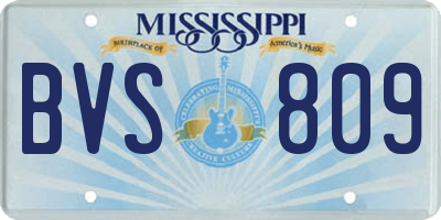 MS license plate BVS809