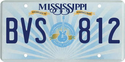 MS license plate BVS812
