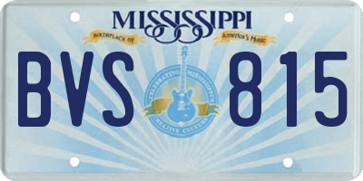 MS license plate BVS815