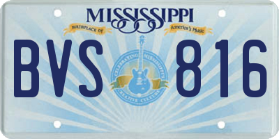MS license plate BVS816