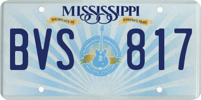 MS license plate BVS817