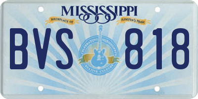 MS license plate BVS818
