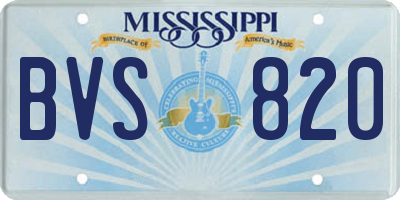 MS license plate BVS820