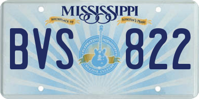 MS license plate BVS822