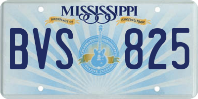 MS license plate BVS825